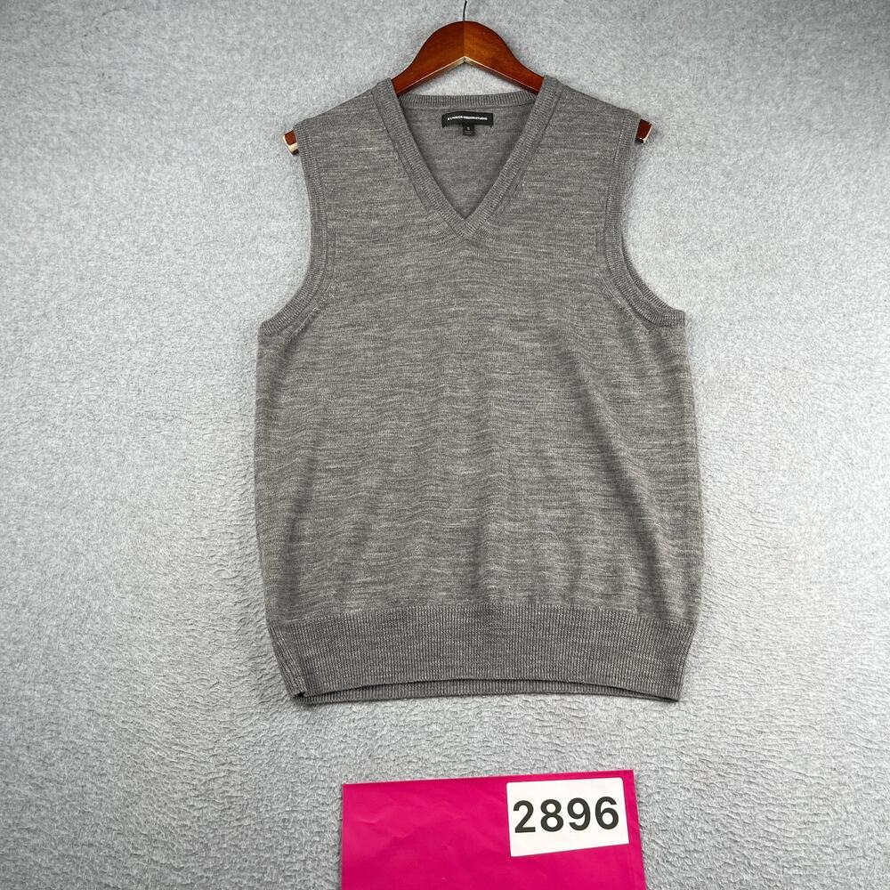 Express Wool Sweater Vest Gray Casual Classic Preppy Mens Small